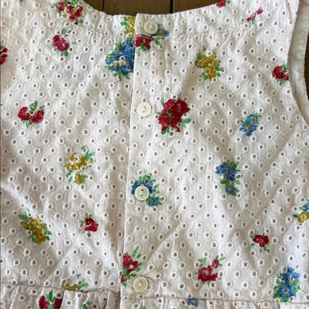 Bonpoint pink eyelet floral dress size 8 years fits 6-7 years best